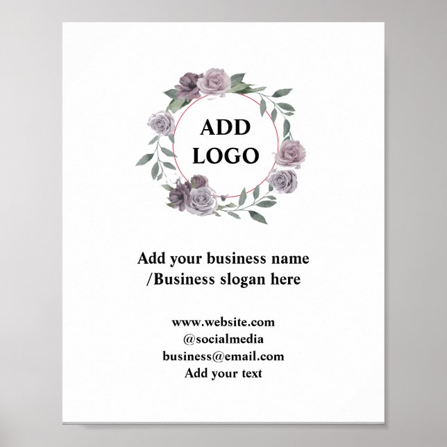 Simple minimal add your logo text name poster (Front)