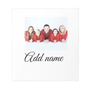 simple minimal add your mom photo name mom gift notepad