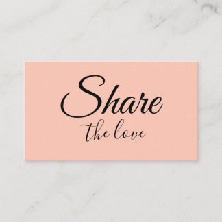 SIMPLE MINIMAL add your name address share the luv Referral Card