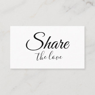 SIMPLE MINIMAL add your name address share the luv Referral Card