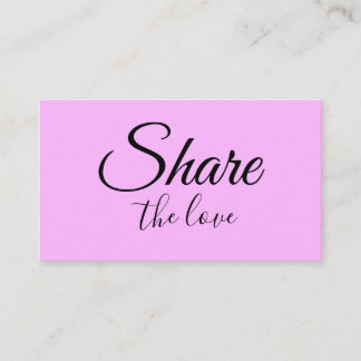 SIMPLE MINIMAL add your name address share the luv Referral Card