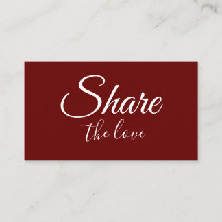 SIMPLE MINIMAL add your name address share the luv Referral Card