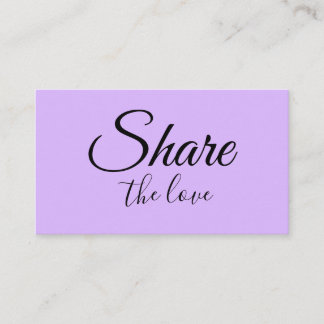 SIMPLE MINIMAL add your name address share the luv Referral Card