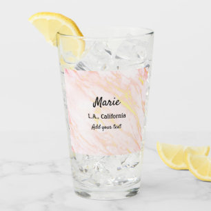 simple minimal add your name city text marble    c glass