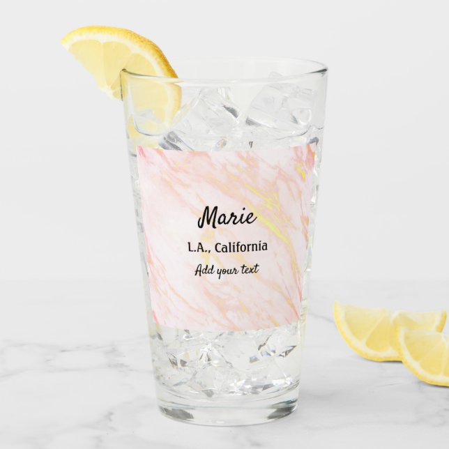 simple minimal add your name city text marble    c glass (Front Ice)