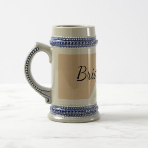 SIMPLE MINIMAL add your name custom bridesmaid C Beer Stein