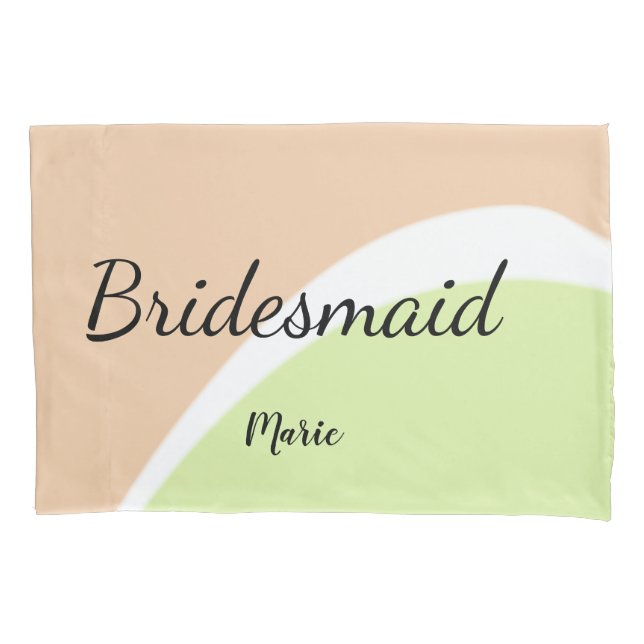 SIMPLE MINIMAL add your name custom bridesmaid   C Pillowcase (Front)