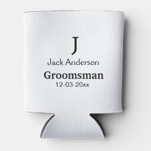 SIMPLE MINIMAL add your name custom groomsman Can Cooler