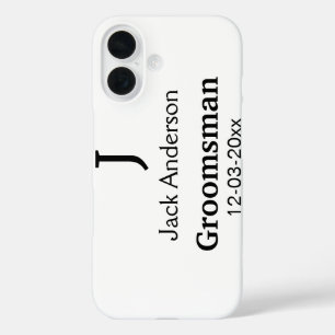 SIMPLE MINIMAL add your name custom groomsman  iPhone 16 Case