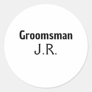 SIMPLE MINIMAL add your name custom groomsman     Classic Round Sticker