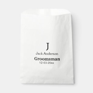 SIMPLE MINIMAL add your name custom groomsman Favour Bag