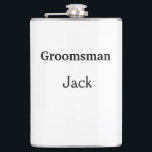 SIMPLE MINIMAL add your name custom groomsman Flas Hip Flask<br><div class="desc">design</div>