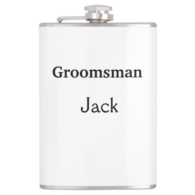 SIMPLE MINIMAL add your name custom groomsman Flas Hip Flask (Front)
