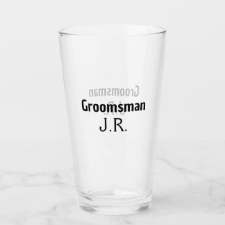 SIMPLE MINIMAL add your name custom groomsman     Glass