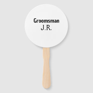 SIMPLE MINIMAL add your name custom groomsman Hand Fan