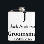 SIMPLE MINIMAL add your name custom groomsman  Hip Flask<br><div class="desc">design</div>