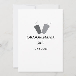 SIMPLE MINIMAL add your name custom groomsman Invitation