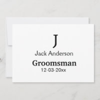 SIMPLE MINIMAL add your name custom groomsman 
