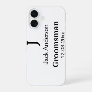 SIMPLE MINIMAL add your name custom groomsman iPhone 16 Case
