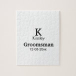 SIMPLE MINIMAL add your name custom groomsman Jigsaw Puzzle<br><div class="desc">design</div>