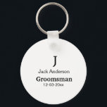 SIMPLE MINIMAL add your name custom groomsman  Keychain<br><div class="desc">design</div>