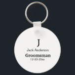 SIMPLE MINIMAL add your name custom groomsman  Keychain<br><div class="desc">design</div>