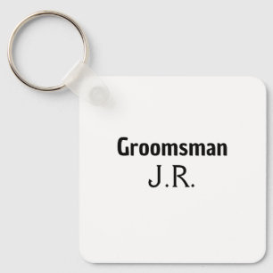 SIMPLE MINIMAL add your name custom groomsman Keychain