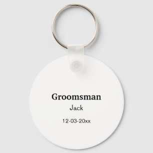 SIMPLE MINIMAL add your name custom groomsman Keychain