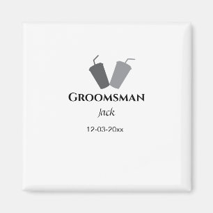 SIMPLE MINIMAL add your name custom groomsman  Magnet