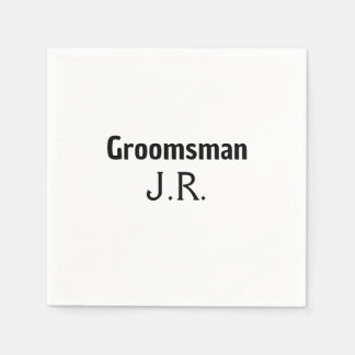 SIMPLE MINIMAL add your name custom groomsman     Napkin