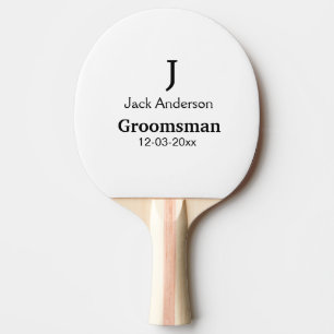 SIMPLE MINIMAL add your name custom groomsman Ping Pong Paddle