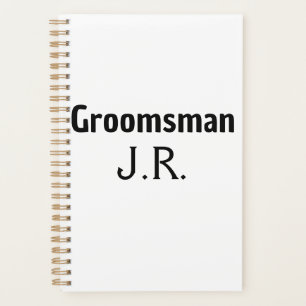 SIMPLE MINIMAL add your name custom groomsman     Planner