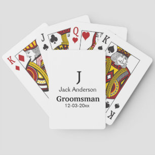 SIMPLE MINIMAL add your name custom groomsman Playing Cards