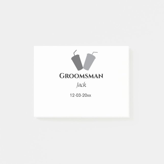 SIMPLE MINIMAL add your name custom groomsman  Post-it Notes (Front)