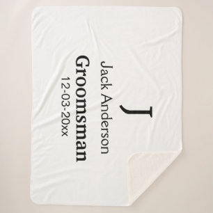 SIMPLE MINIMAL add your name custom groomsman  Sherpa Blanket
