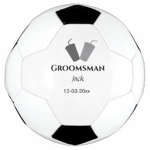 SIMPLE MINIMAL add your name custom groomsman  Soccer Ball
