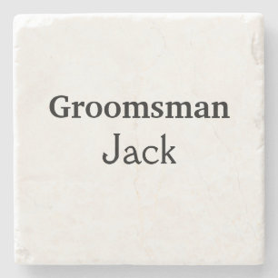 SIMPLE MINIMAL add your name custom groomsman     Stone Coaster