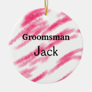 SIMPLE MINIMAL add your name custom groomsman    T Ceramic Ornament