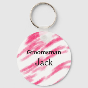 SIMPLE MINIMAL add your name custom groomsman T Keychain