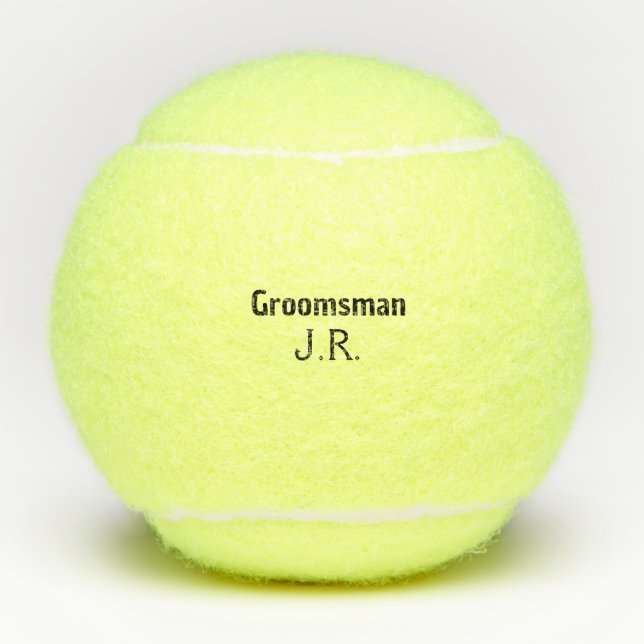 SIMPLE MINIMAL add your name custom groomsman     Tennis Balls (Front)
