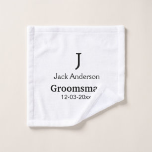 SIMPLE MINIMAL add your name custom groomsman  Wash Cloth