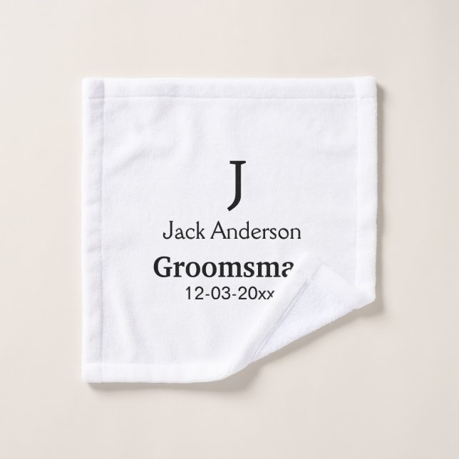 SIMPLE MINIMAL add your name custom groomsman  Wash Cloth (Wash Cloth)