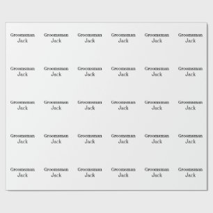 SIMPLE MINIMAL add your name custom groomsman Wrapping Paper