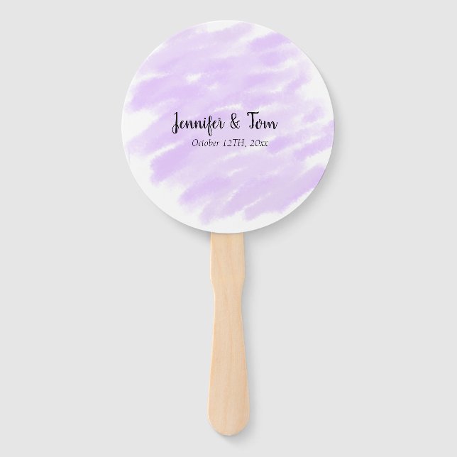 simple minimal add your name custom wedding unity  hand fan (Front)
