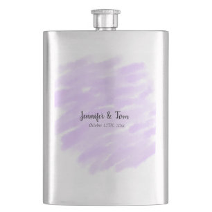 simple minimal add your name custom wedding unity  hip flask