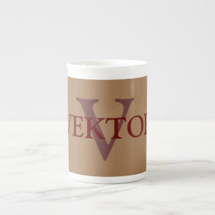 simple minimal add your name MONOGRAM GROOMSMEN Bone China Mug