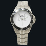 simple minimal add your name MONOGRAM GROOMSMEN  W Watch<br><div class="desc">design</div>