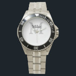 simple minimal add your name MONOGRAM GROOMSMEN  W Watch<br><div class="desc">design</div>