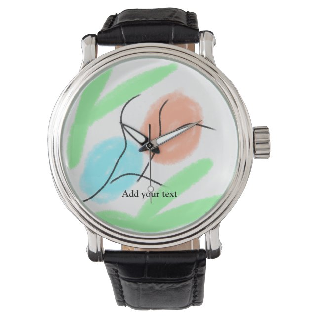 simple minimal add your name MONOGRAM GROOMSMEN  W Watch (Front)