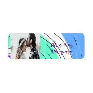 simple minimal add your name photo blue green purp